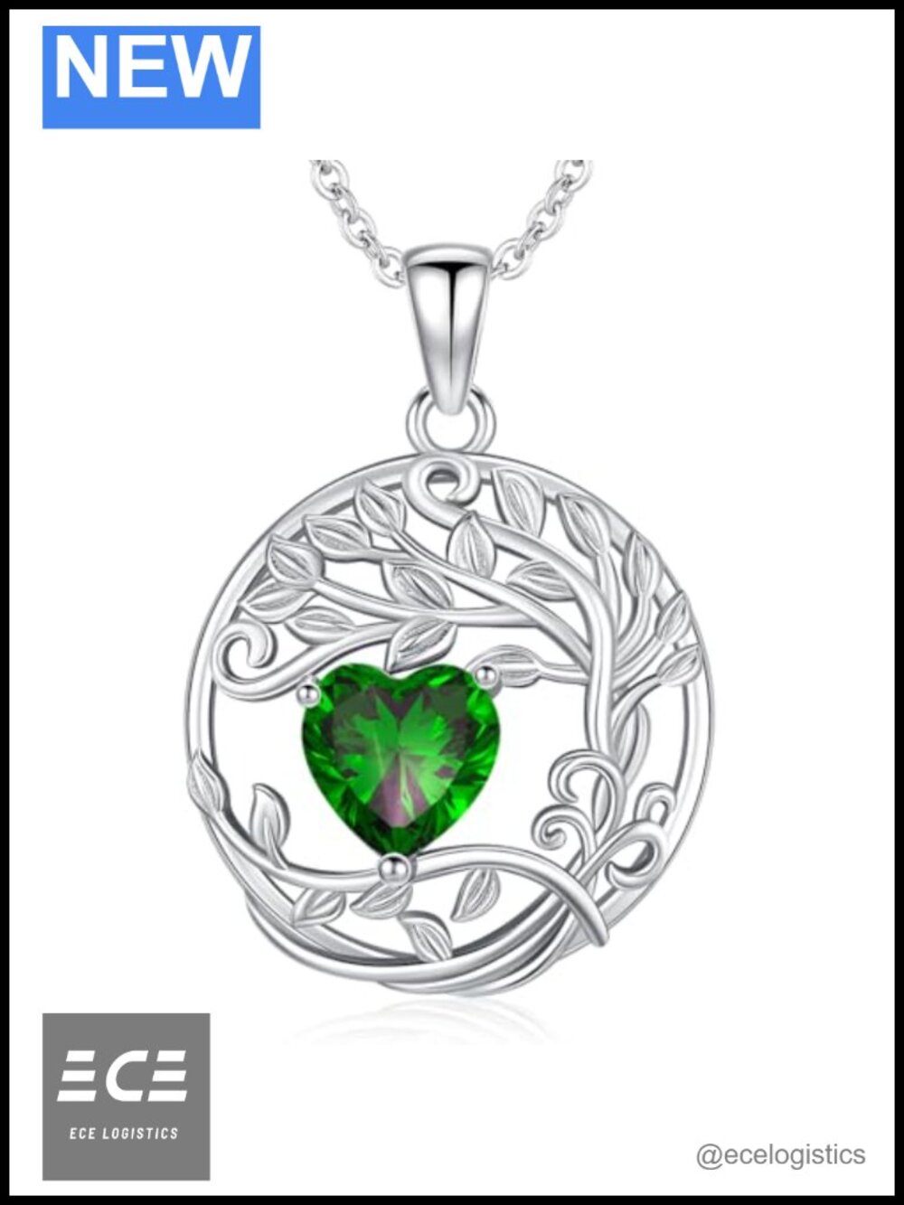 Tree of Life Necklace Sterling Silver Pendant Birthstone Gift for Her